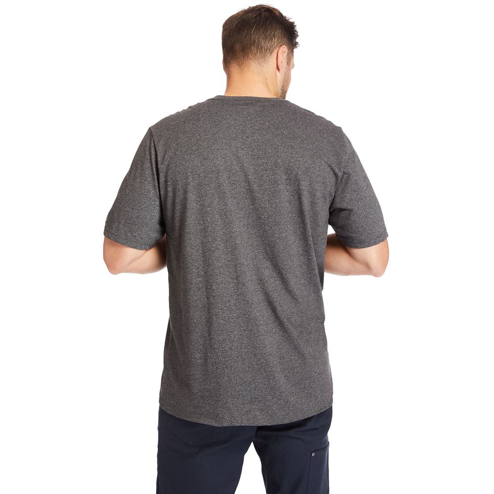 Timberland Μπλουζάκια Ανδρικα Βαθυ Γκρι - Pro® Big & Tall Base Plate Short-Sleeve - Greece 7284015-G